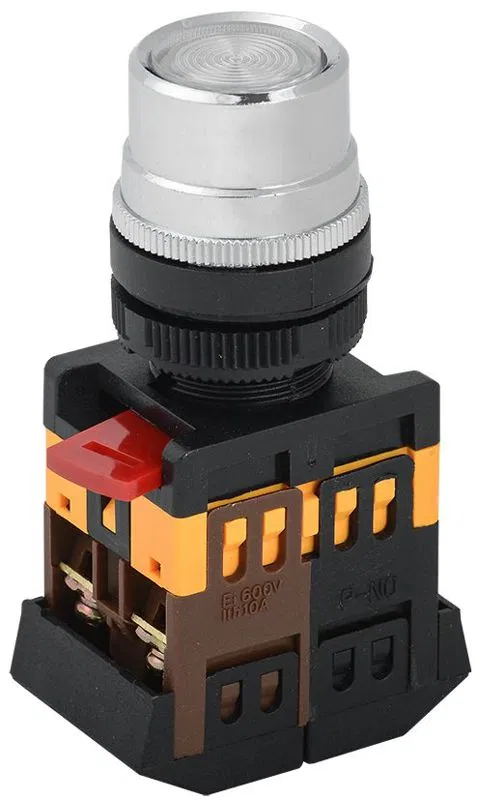 Кнопка ABLF-22 d22мм 1НО+1НЗ 240В неон прозр. GENERICA BBT10-ABLF-K08