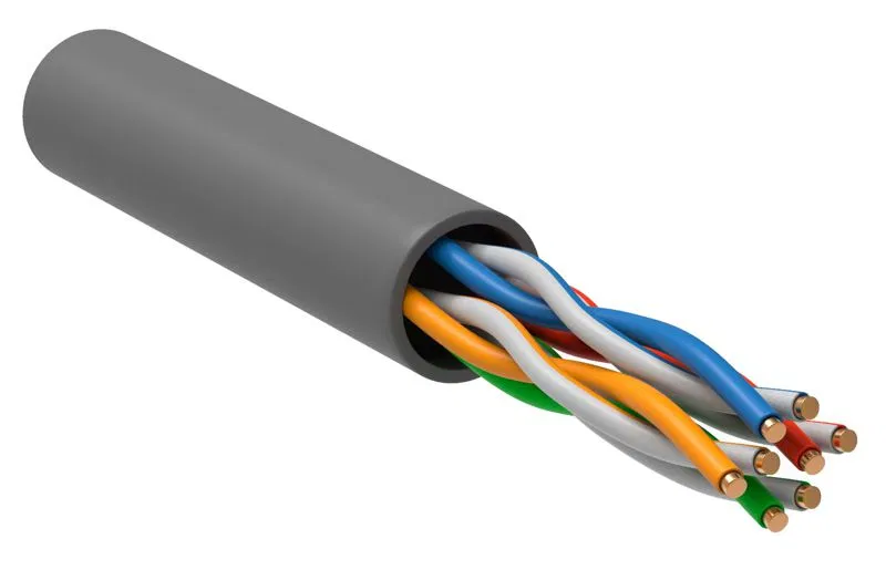 Кабель витая пара U/UTP кат.5E 4PR 24 AWG PVC 1м сер. (уп.305м) РФ/Т GENERICA BC1-C5E04-111-305-T-R-G