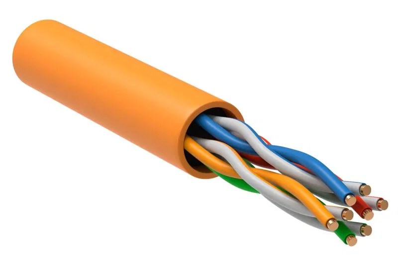 Кабель витая пара U/UTP кат.5E 4PR 24 AWG LSZH 1м оранж. РФ (уп.305м) GENERICA BC1-C5E04-127-305-R-G