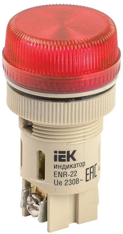 Лампа светосигнальная ENR-22 d22мм 240В красн. цилиндр неон GENERICA BLS40-ENR-K04