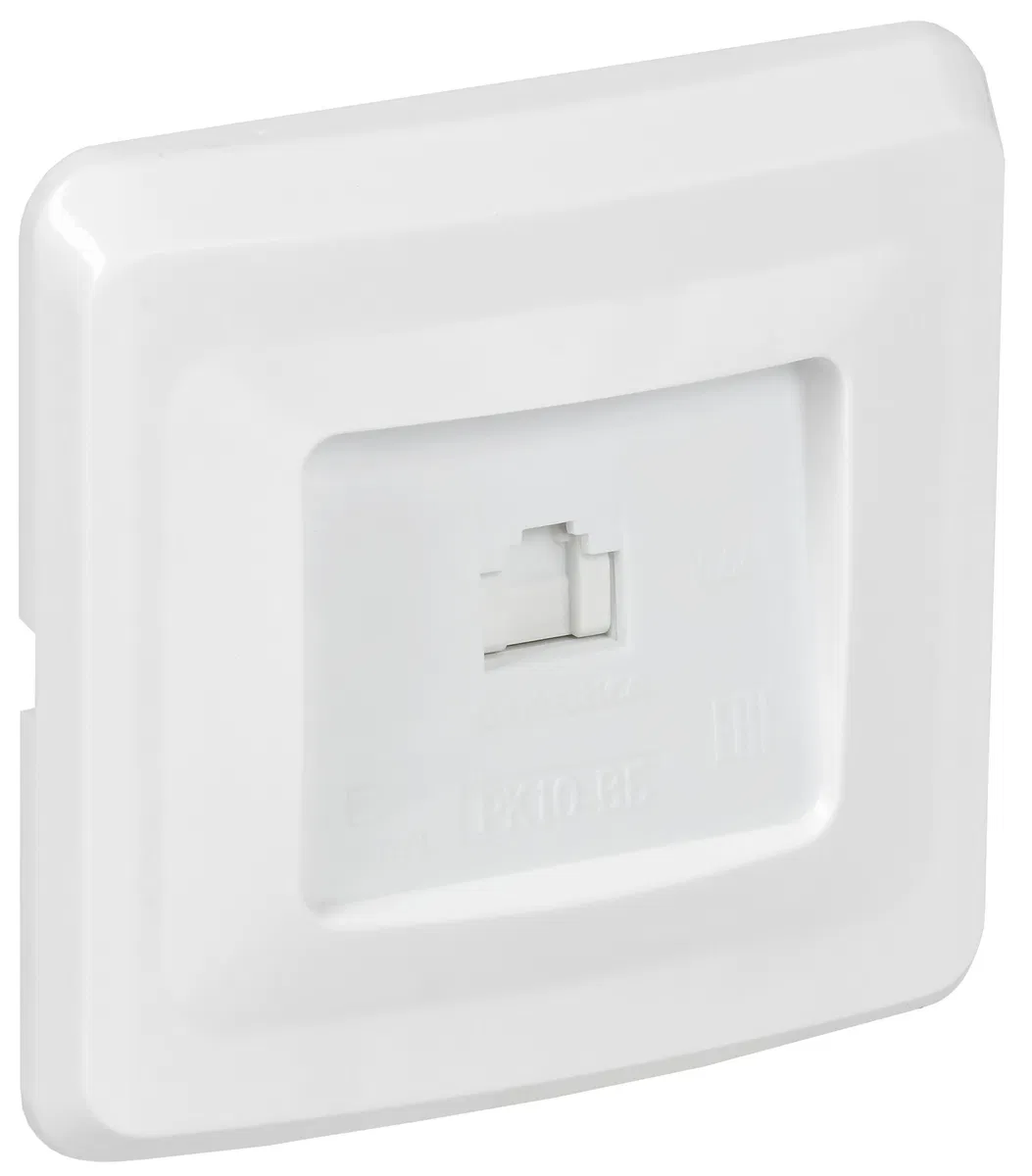 VEGA Розетка 1-местная компьютерная RJ45 кат.5е РК10-ВБ белый GENERICA EKV15-K01-DM