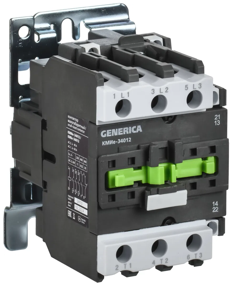 Контактор КМИе-34012 40А 110В/АС3 1NO;1NC GENERICA KKME31-040-110-11