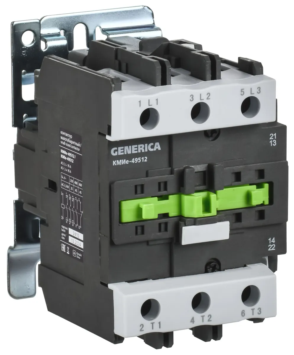Контактор КМИе-49512 95А 400В/АС3 1NO;1NC GENERICA KKME41-095-400-11