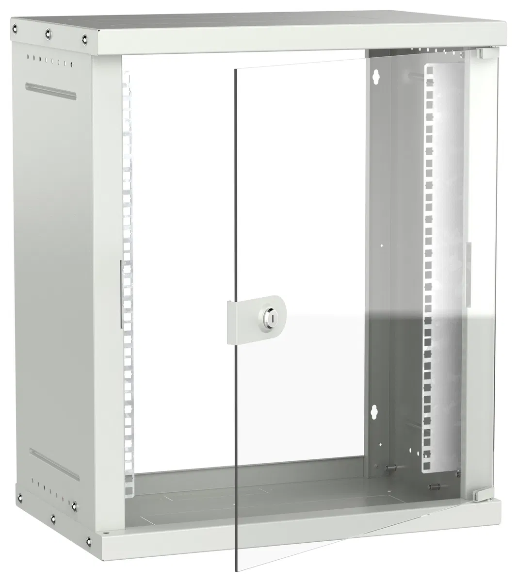 Шкаф настенный 19" 12U 550х350мм стеклянная дверь серый GENERICA LWE3-12U53-GF-G