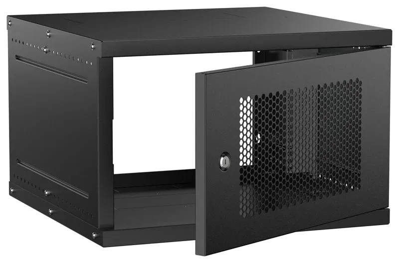 Шкаф настенный 6U 600х600мм дверь перфорир. черн. GENERICA LWE5-06U66-PF-G