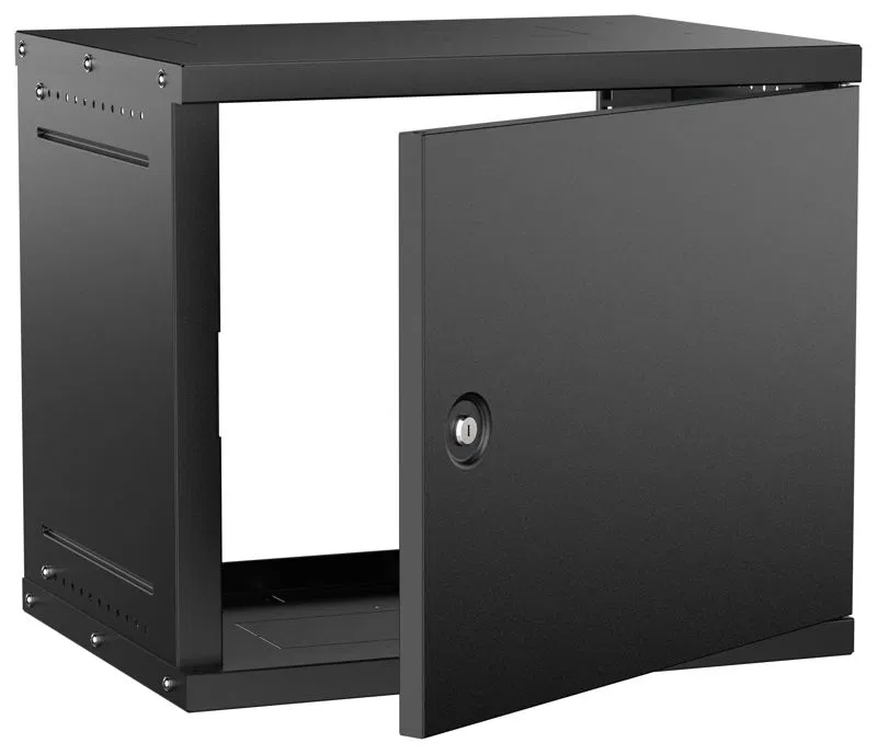 Шкаф настенный 9U 600х450мм дверь метал. черн. GENERICA LWE5-09U64-MF-G