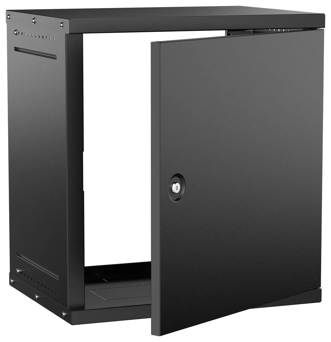 Шкаф настенный 12U 600х450мм металическая дверь черный GENERICA LWE5-12U64-MF-G
