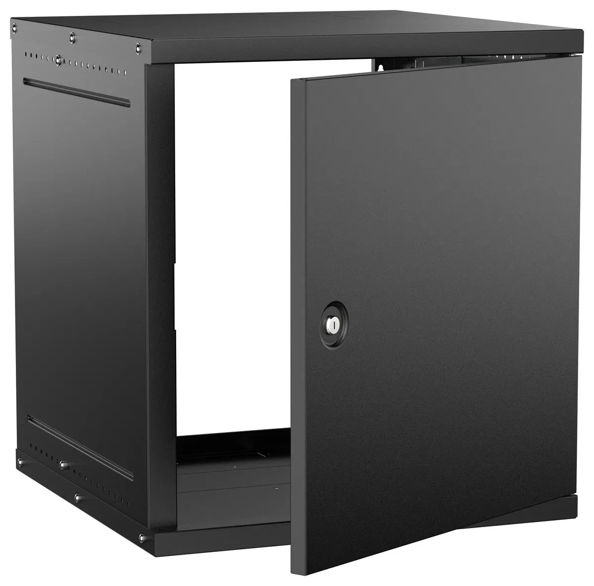 Шкаф настенный 19" 12U 600х600мм металлическая дверь черный GENERICA LWE5-12U66-MF-G