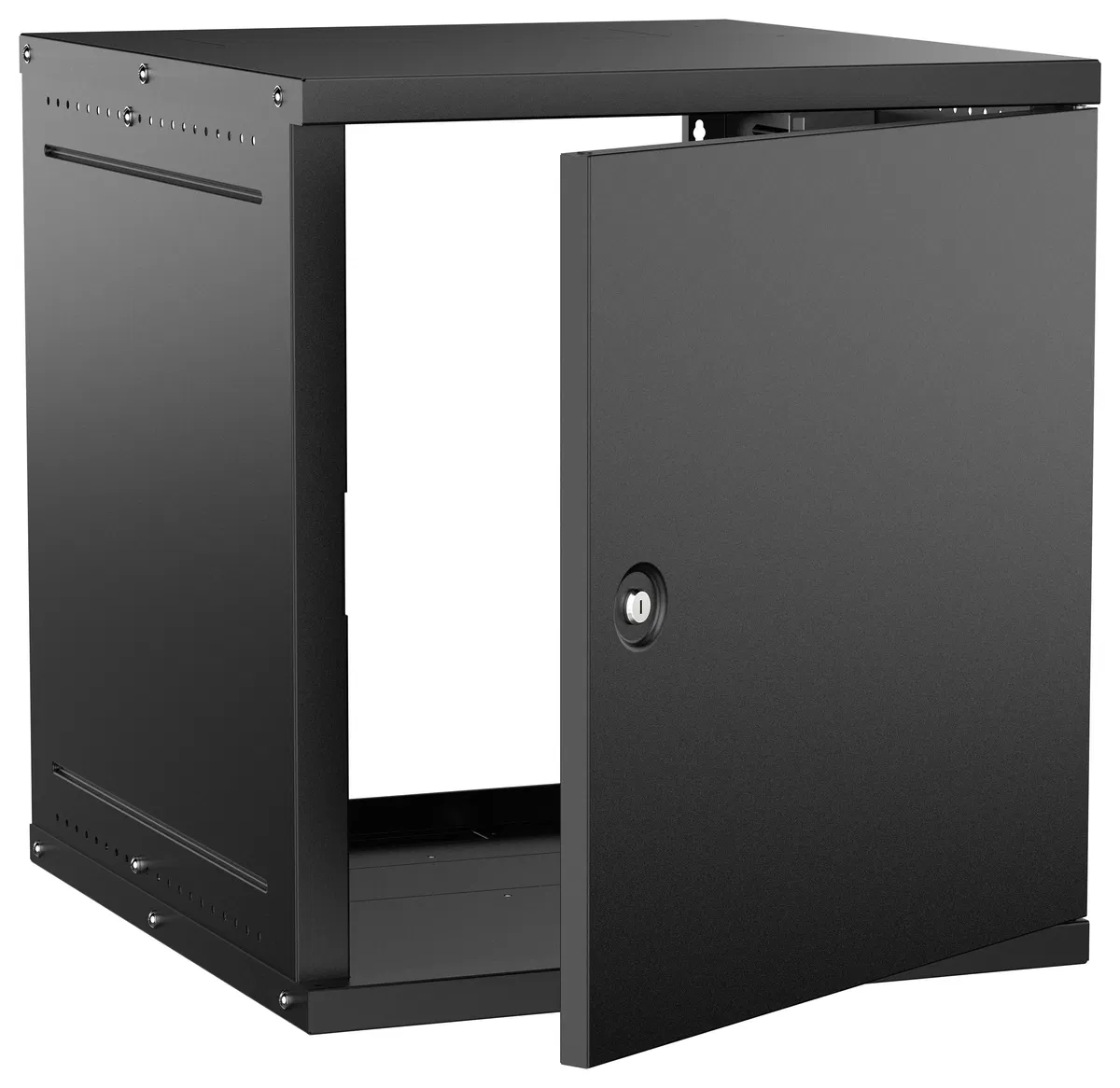 Шкаф настенный 19" 12U 600х650мм металлическая дверь черный GENERICA LWE5-12U67-MF-G