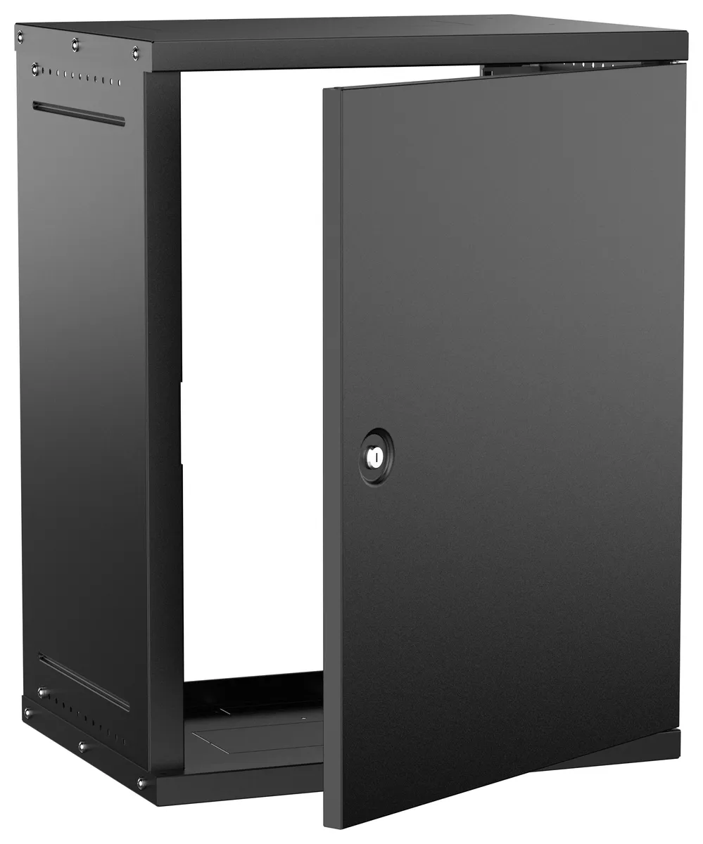 Шкаф настенный 15U 600х450мм дверь метал. черн. GENERICA LWE5-15U64-MF-G