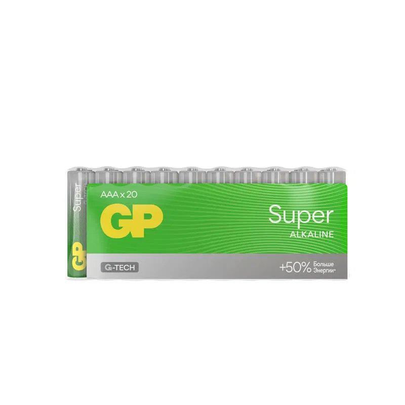 Элемент питания алкалиновый AAA/LR03 1.5В Super Alkaline G-Tech 24AA21-2CRSWC20 320/960 (уп.20шт) GP 1206