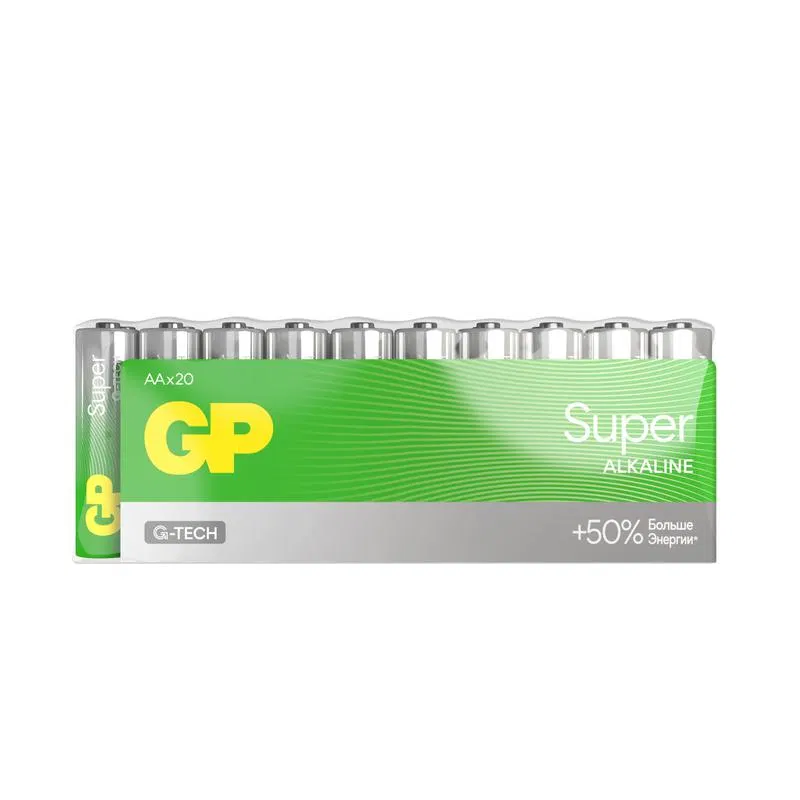 Элемент питания алкалиновый AA/LR6 1.5В Super Alkaline 15AA21-2CRSWC20 240/960 (уп.20шт) GP 1208