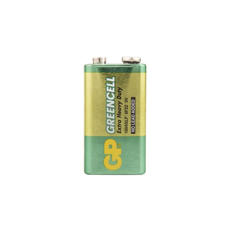 Элемент питания солевой "крона" 6F22 9В GreenCell 1604G-B 10/500 (уп.1шт) GP 2794
