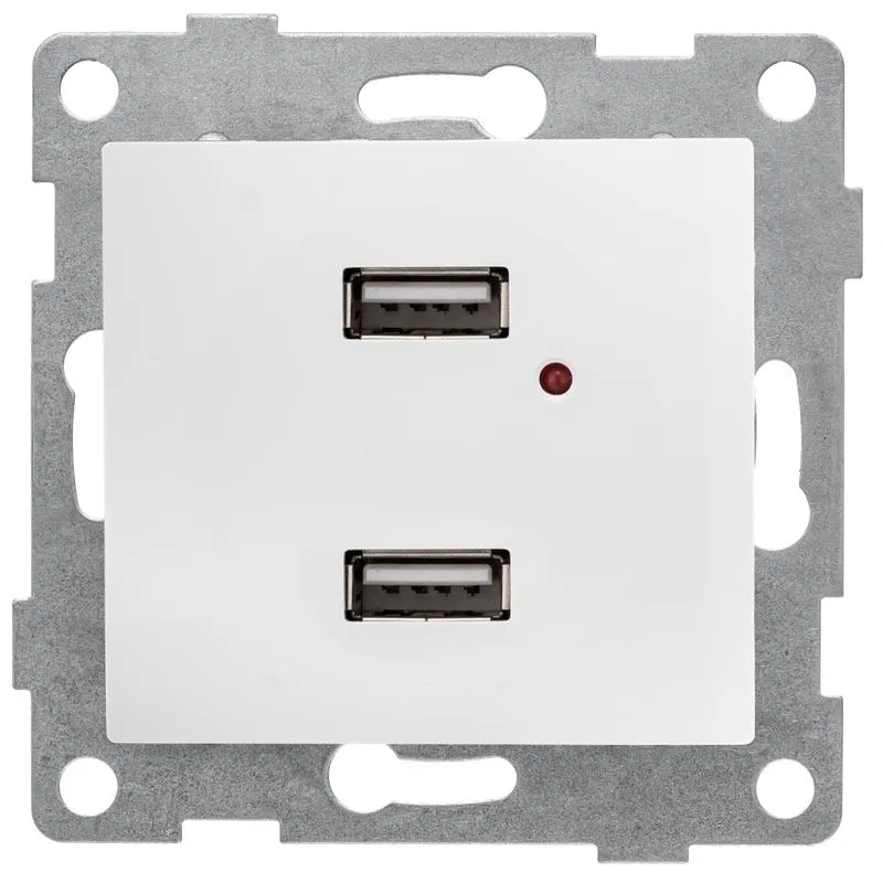 Механизм розетки USB 2-местн. СП Bravo жемчуж. GUSI С10USB2-028