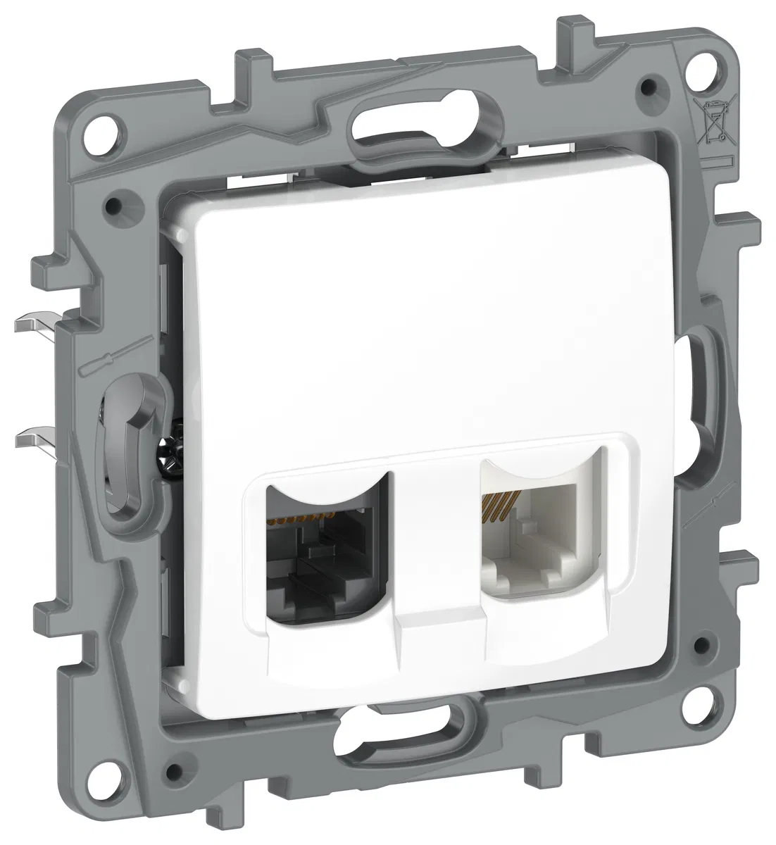 IEKETIKA Розетка двойная RJ11+RJ45 кат.5E UTP 6722521 белый IEK