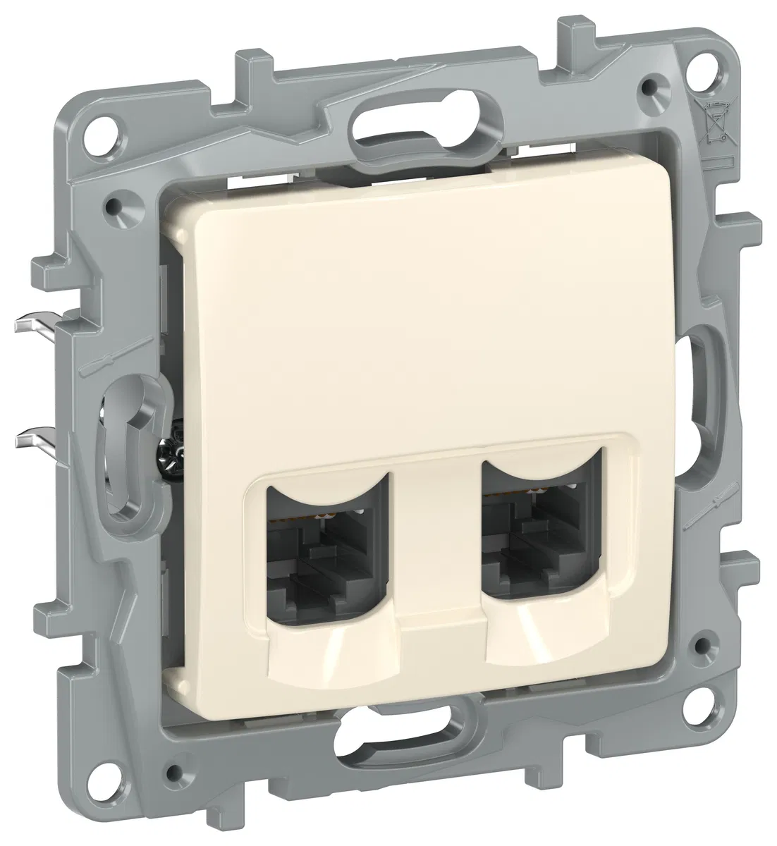 IEKETIKA Розетка компьютерная двойная RJ45 категория 6 UTP 6723541 слоновая кость IEK