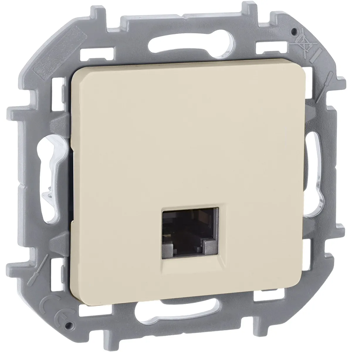 INSPIRIA Розетка компьютерная RJ45 категория 5Е UTP слоновая кость 673826 IEK