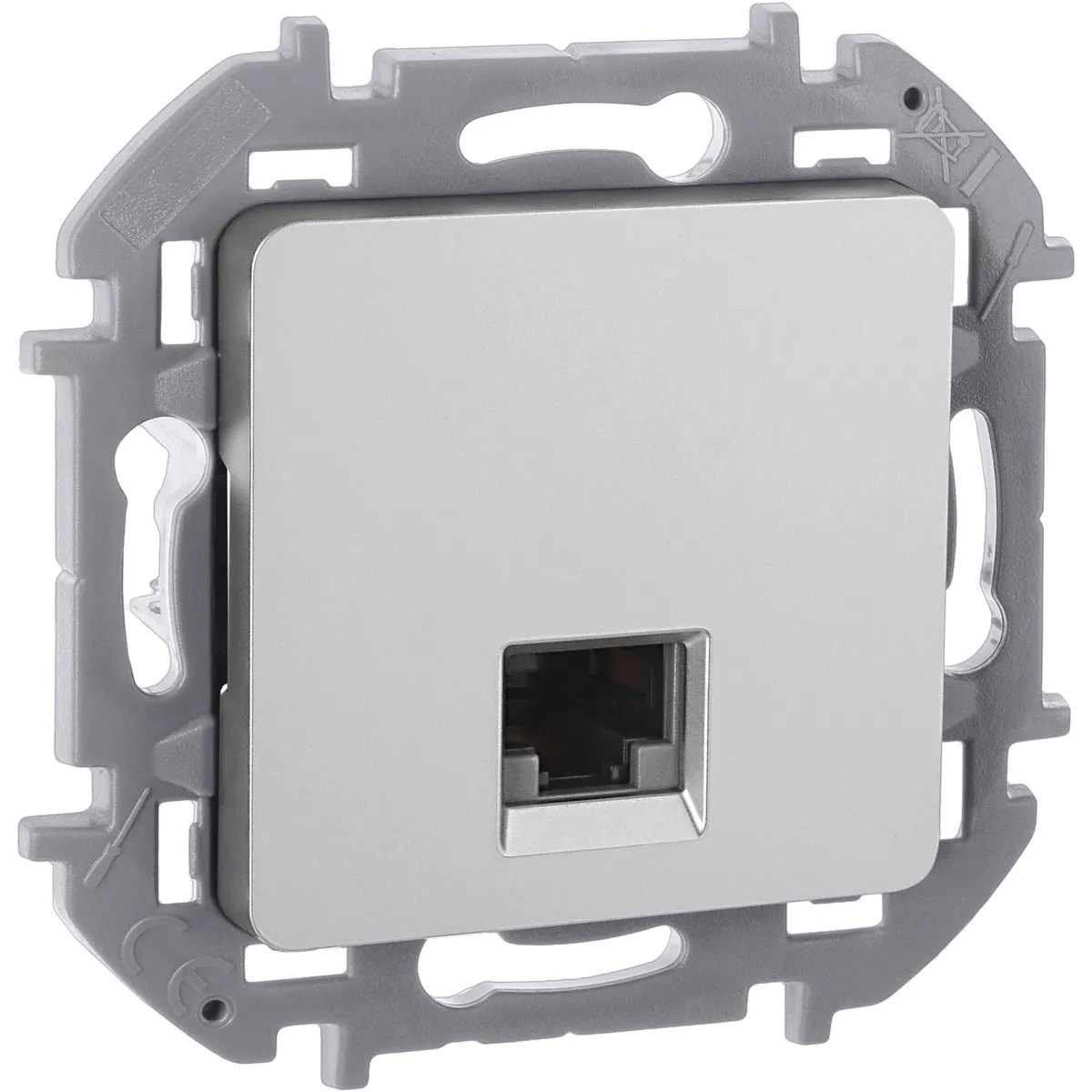 INSPIRIA Розетка компьютерная RJ45 категория 6 UTP алюминий 673832 IEK
