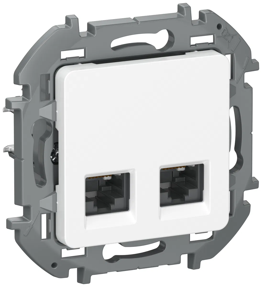 IEKINSPIRIA Розетка компьютерная двойная RJ45 категория 5Е UTP 6738351 белый IEK