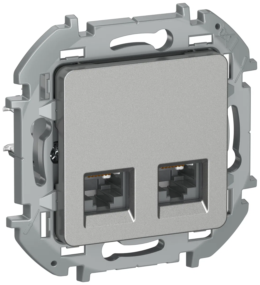 IEKINSPIRIA Розетка компьютерная двойная RJ45 категория 6 UTP 6738421 алюминий IEK