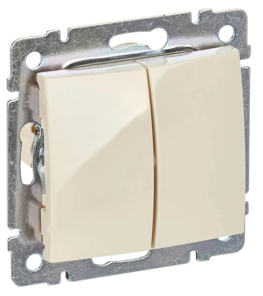 VALENA DIY Выключатель 2-клавишный схема 5 10АХ безвинтовые зажимы слоновая кость 695605 IEK