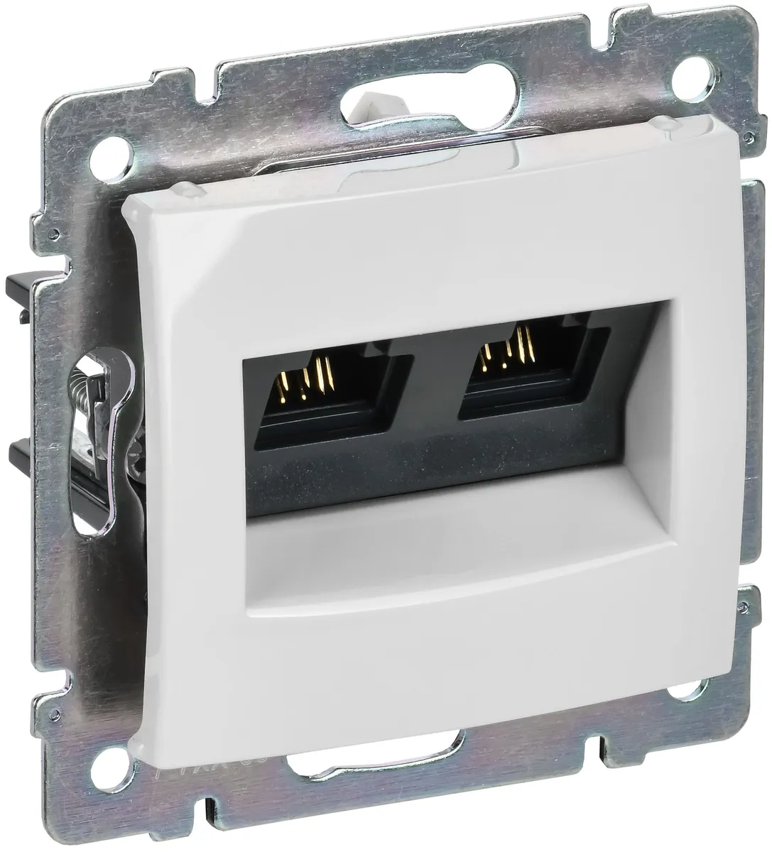 VALENA Розетка компьютерная двойная RJ45 категория 5Е UTP с захватами белый