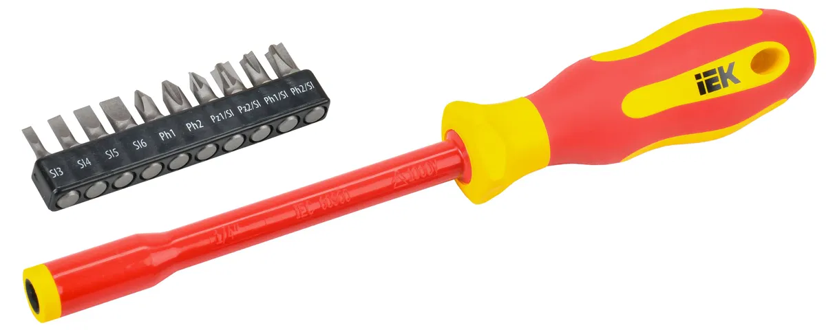 ARMATOOL Отвертка диэлектрическая с набором бит Т2 11шт IEK A2L5-SC30-T2-N1-11