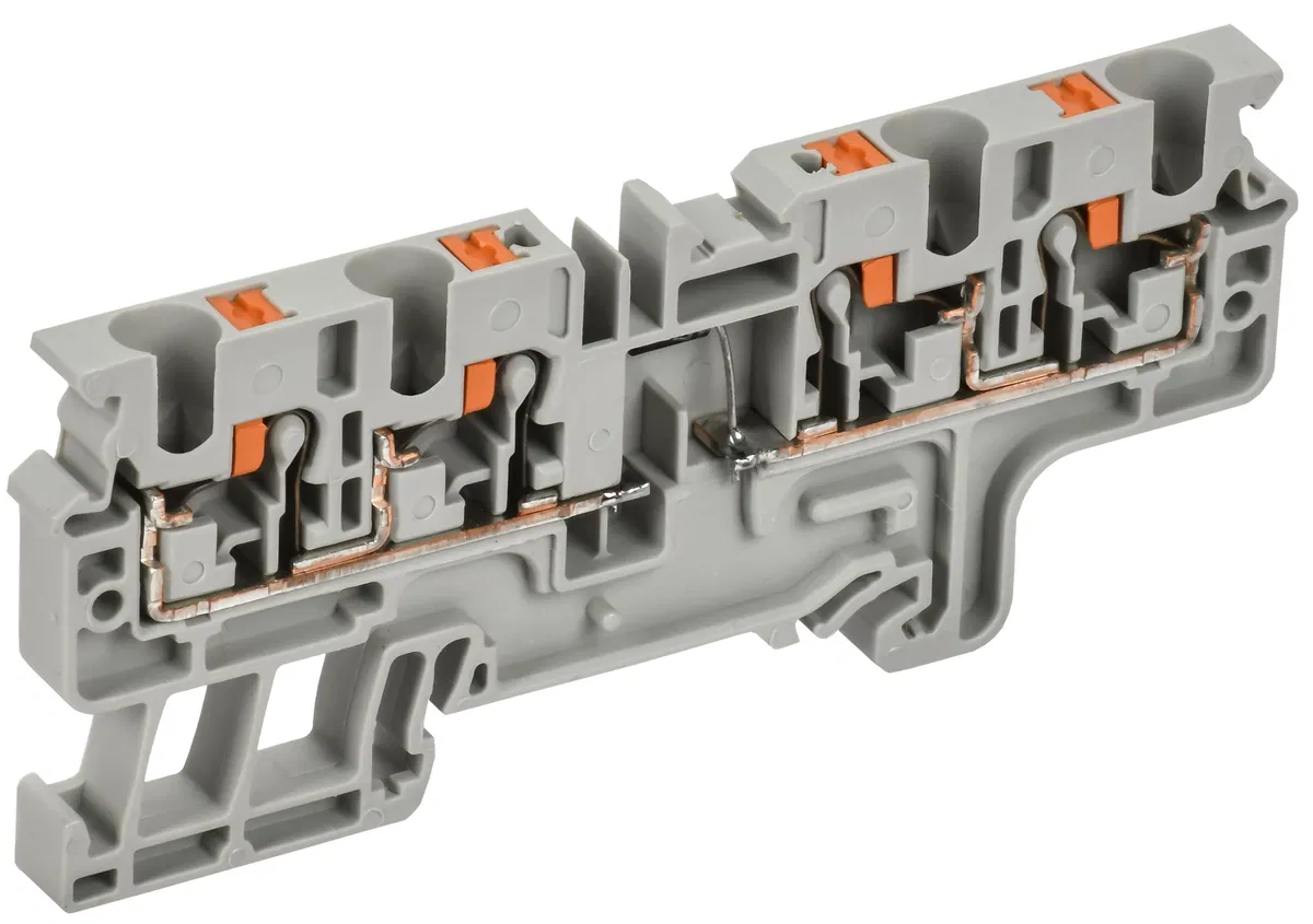 ARMAFIX Колодка клеммная CP4/4(E)D2 4х-проводная Push In с встроенным диодом IEK AF-CT22-07-22-K03-014