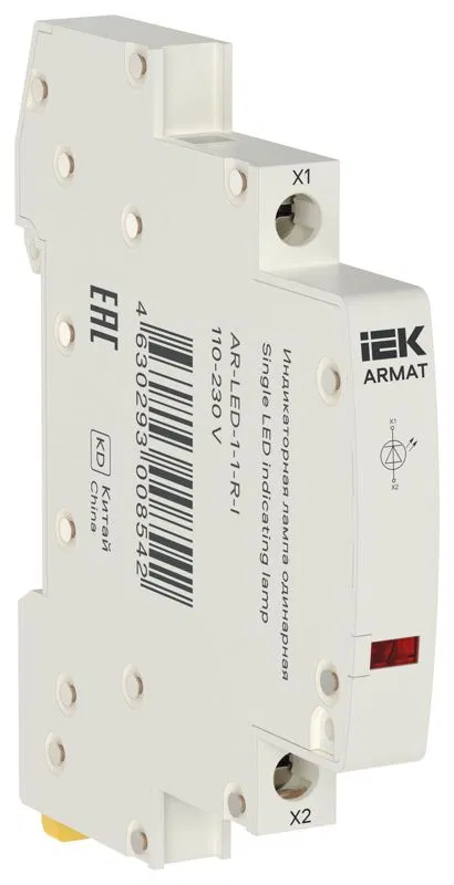 Лампа индикаторная одинарная LED 110-230В AC мигающая красн. ARMAT IEK AR-LED-1-1-R-I