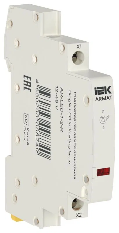 Лампа индикаторная одинарная LED 12-48В AC/DC красн. ARMAT IEK AR-LED-1-2-R