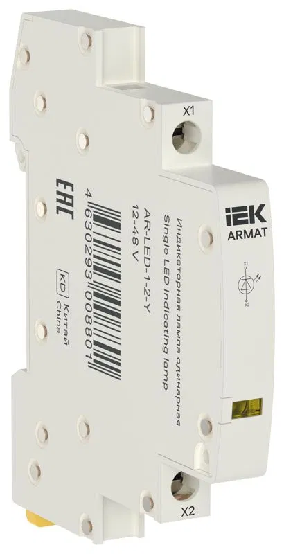 Лампа индикаторная одинарная LED 12-48В AC/DC желт. ARMAT IEK AR-LED-1-2-Y