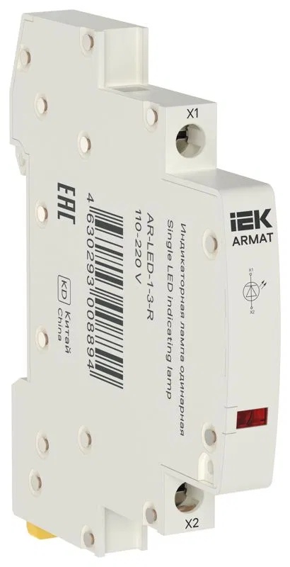 Лампа индикаторная одинарная LED 110-220В DC красн. ARMAT IEK AR-LED-1-3-R