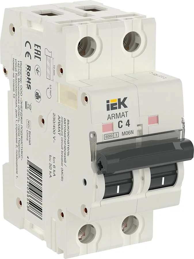 ARMAT Авт. выкл. M06N 2P C 4А IEK AR-M06N-2-C004 IEK