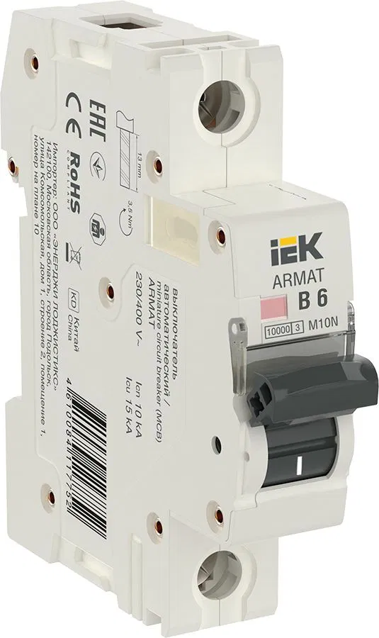 ARMAT Автоматический выключатель M10N 1P B 6А IEK AR-M10N-1-B006