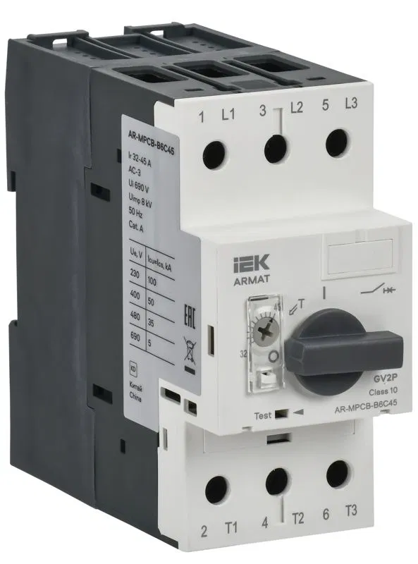 Выключатель автоматический защиты двигателя B6 GV2P 32-45А ARMAT IEK AR-MPCB-B6C45