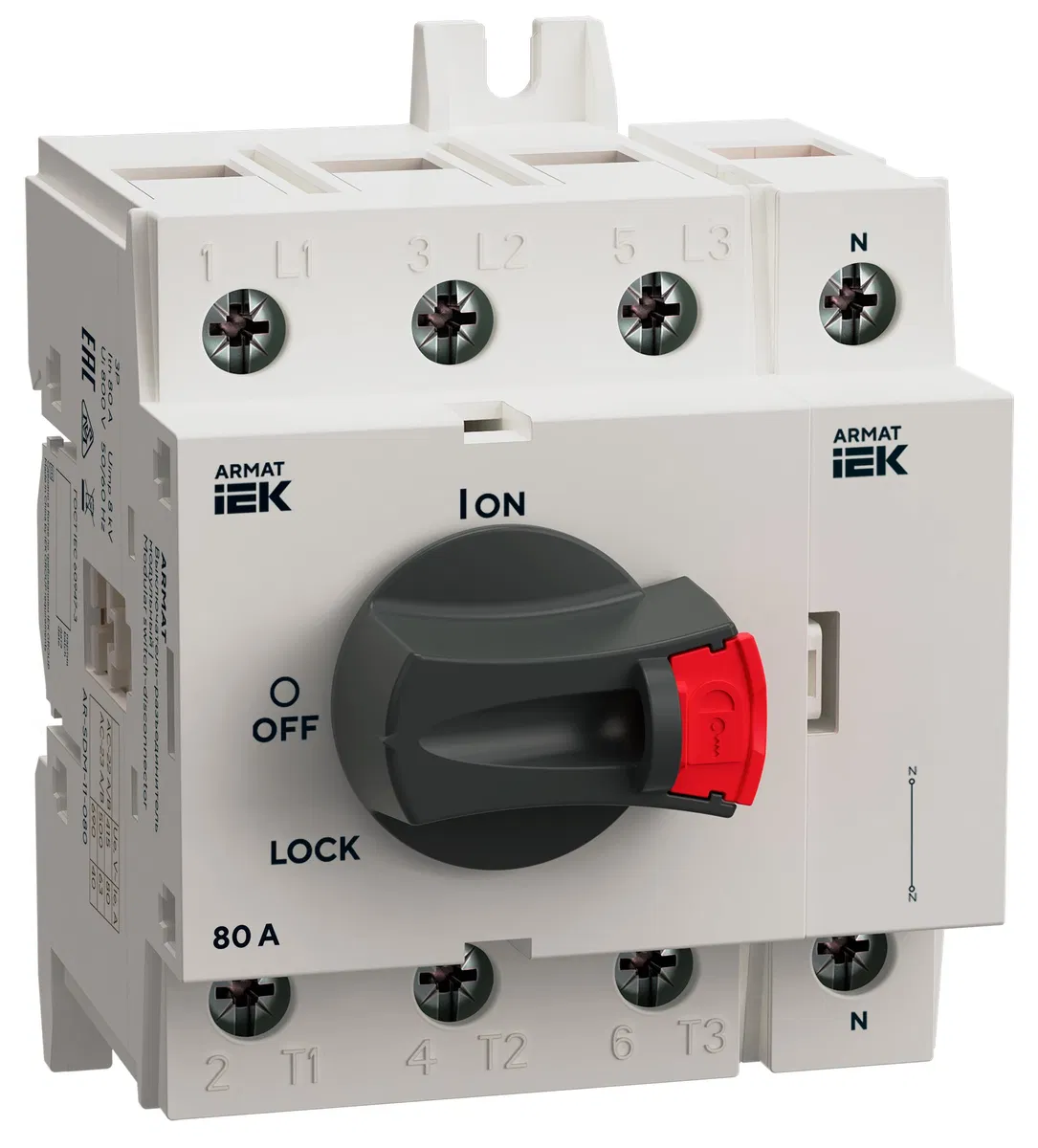 ARMAT Полюс нейтральный для SDM 80А IEK AR-SDM-AUX-ANP-080