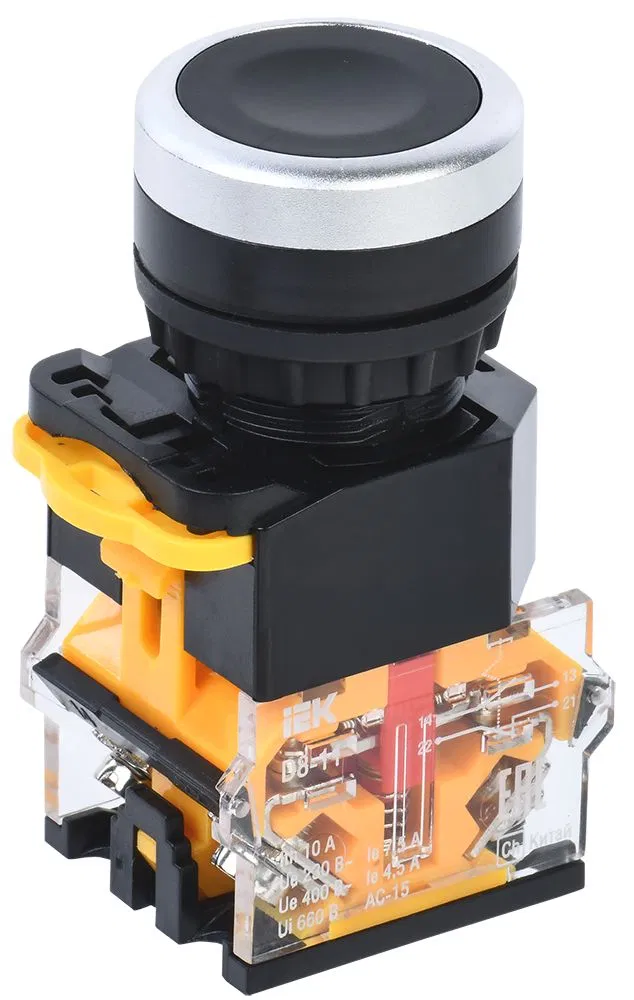Кнопка управления D8-11 d=22мм 1NO+1NC черная IEK BBT30-11-3-22-K02