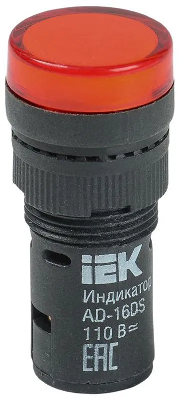 Лампа светосигнальная AD16DS d16мм 12В AC/DC красн. KARAT IEK BLS10-ADDS-012-K04-16