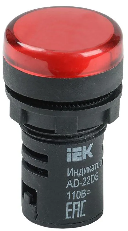 Лампа светосигнальная AD22DS d22мм 24В AC/DC красн. KARAT IEK BLS10-ADDS-024-K04