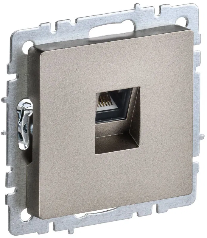 Розетка компьютерная СП RJ45 кат.5E BRITE РК10-БрШ механизм шампань IEK BR-K10-1-K37