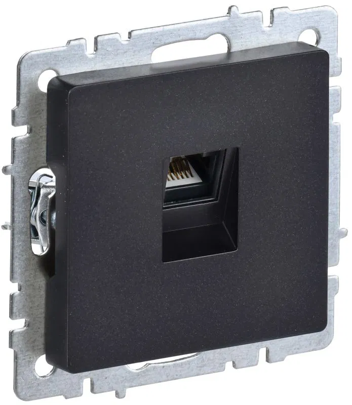 Розетка компьютерная СП RJ45 кат.6 BRITE РК11-БрЧ механизм черн. IEK BR-K10-2-K02