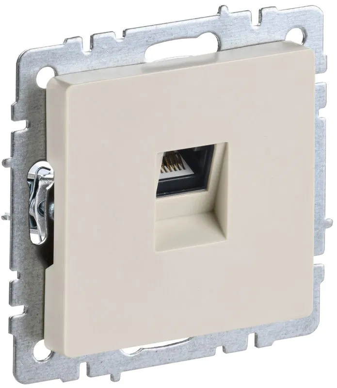 Розетка компьютерная СП RJ45 кат.6 BRITE РК11-БрКр механизм беж. IEK BR-K10-2-K10