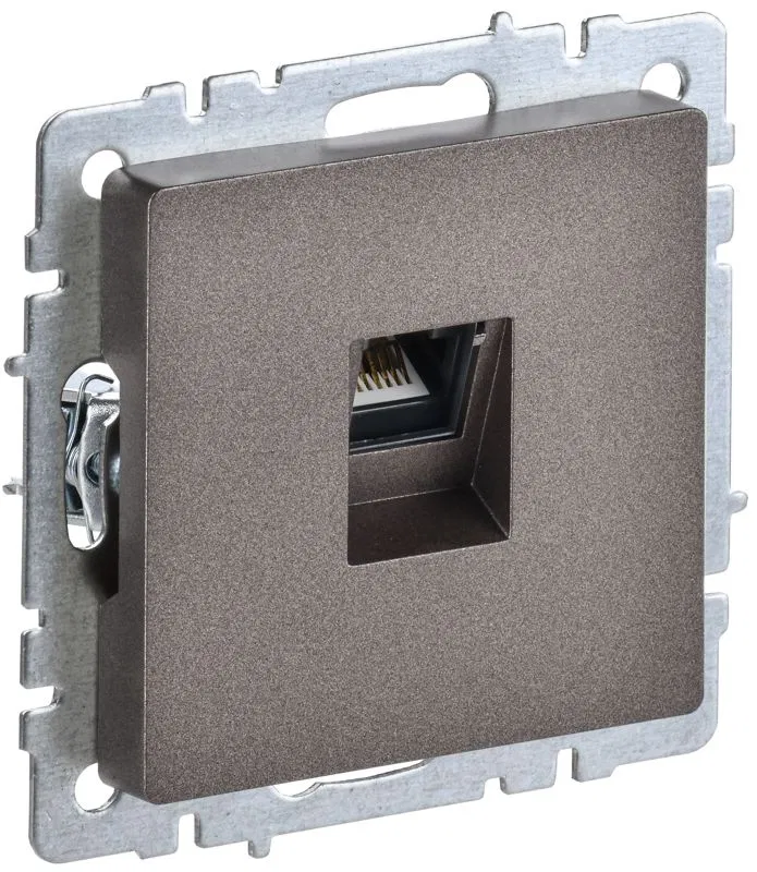 Розетка компьютерная СП RJ45 кат.6 BRITE РК11-БрТБ механизм бронза IEK BR-K10-2-K45