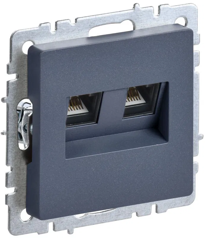 Розетка компьютерная 2-м СП BRITE RJ45 кат.5E РК10-2-БрМ механизм маренго IEK BR-K20-1-K35