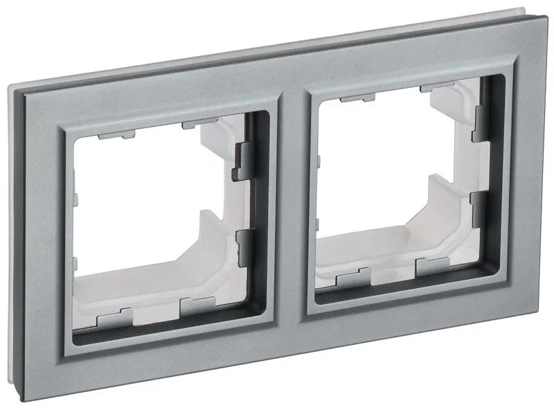 Рамка 2-м IP44 BRITE РУ-2-БрС-44 сталь IEK BR-M22-44-K46
