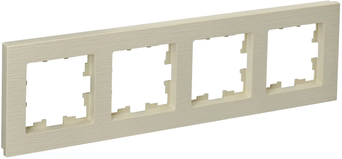 BRITE Рамка 4-местная РУ-4-Бр бежевый рифленый IEK BR-M42-51-K10