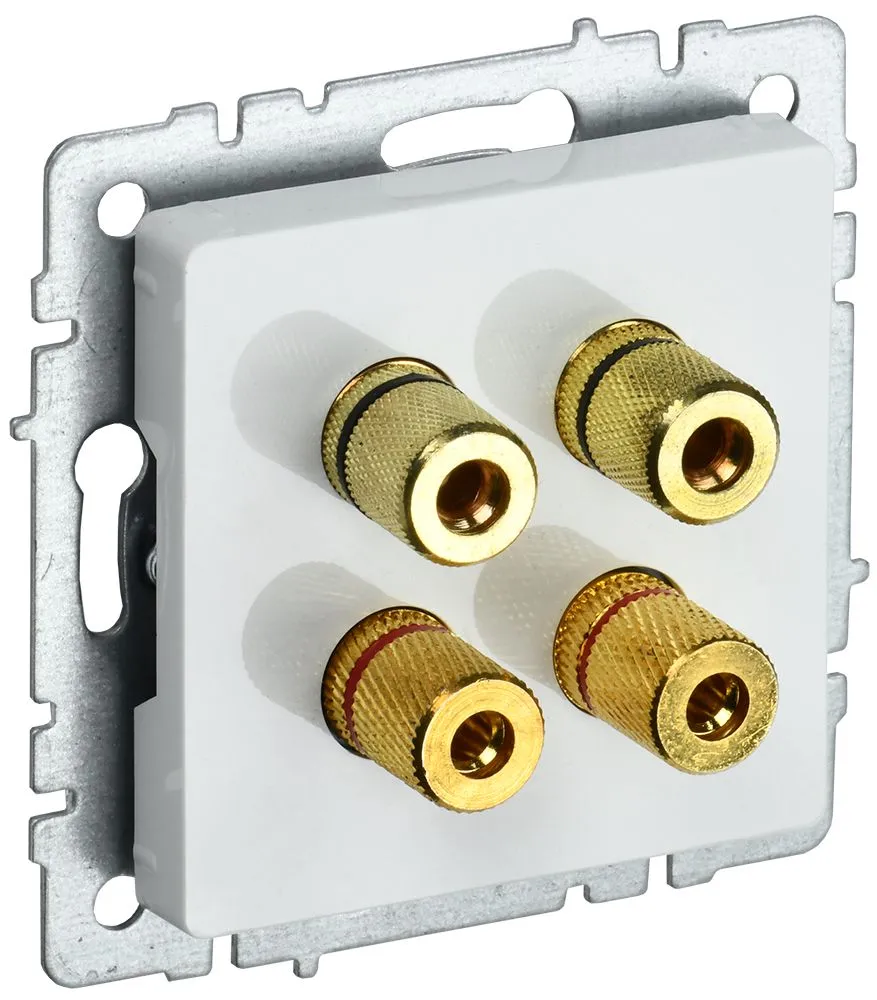 BRITE Аудиорозетка 4-местная РА10-БрБ белый BR-S40-K01 IEK