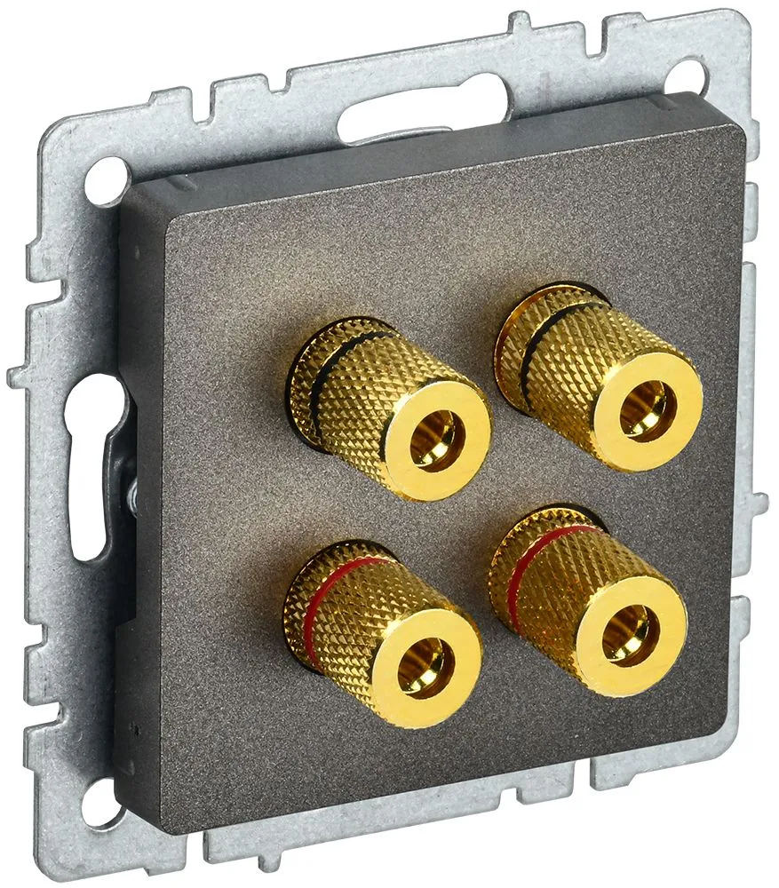 BRITE Аудиорозетка 4-местная РА10-БрТБ темная бронза BR-S40-K45 IEK