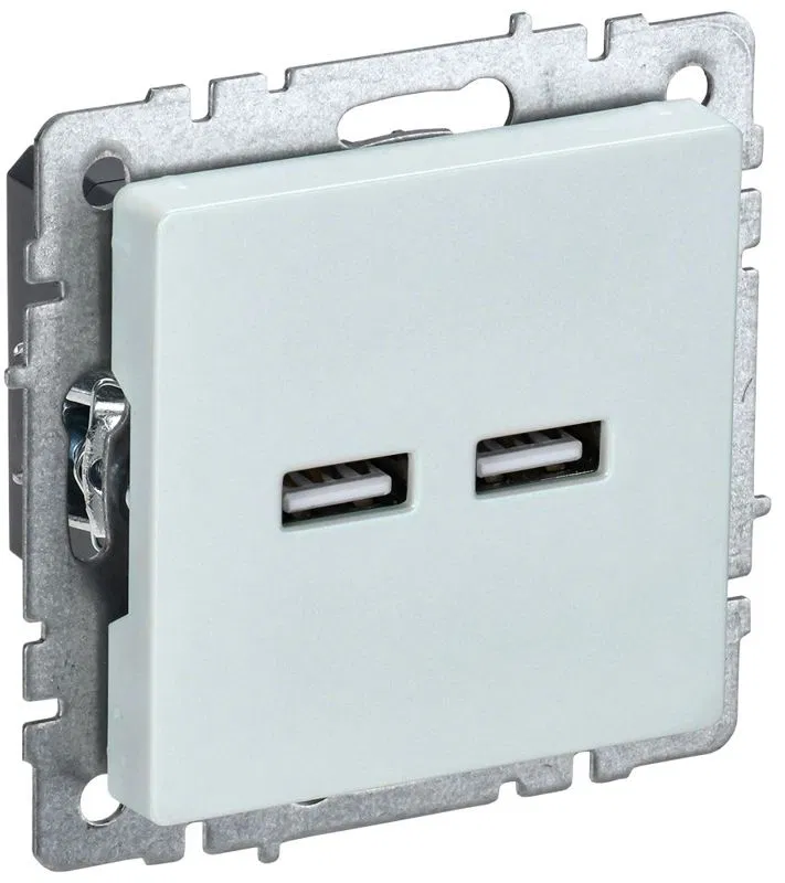 Розетка BRITE USB A+A 3.1А РЮ10-1-БрЖ механизм жемчуж. IEK BR-U21-D31-K36