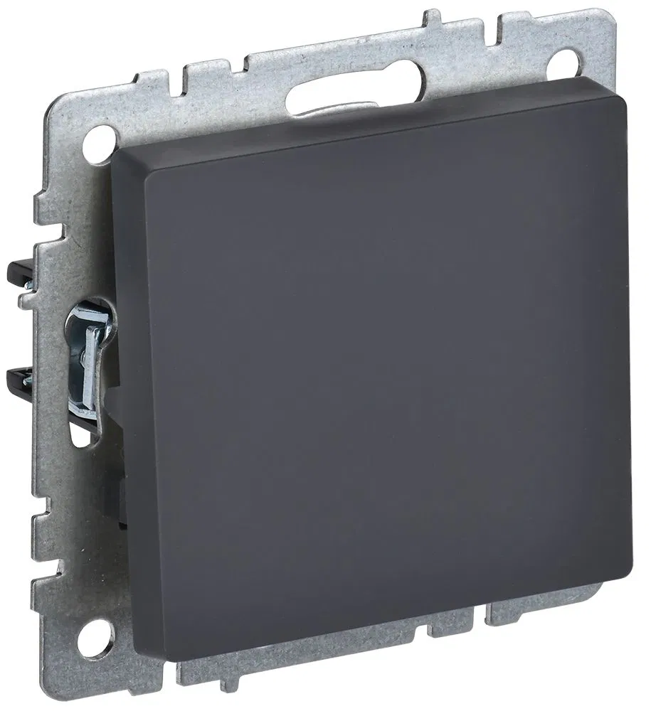 BRITE Выключатель 1-клавишный проходной 10А ВС10-1-6-БрГ графит IEK BR-V12-0-10-K53
